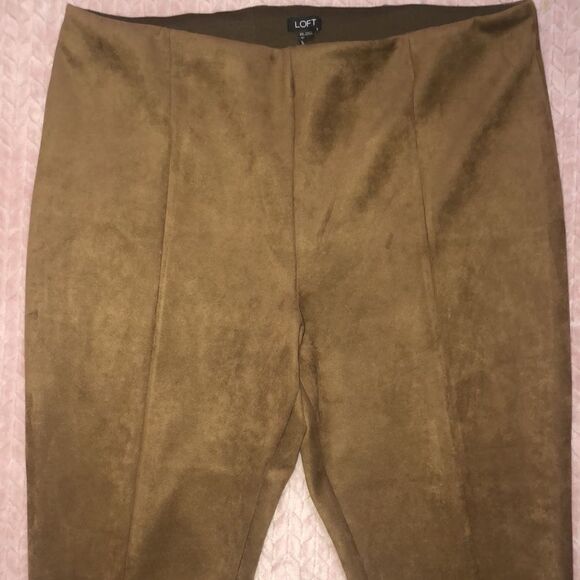 Loft Womens Cropped Faux Suede Leggings - Picture 2 of 4